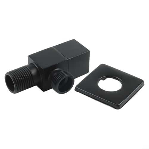 Honseadek Vanne d'angle triangulaire pour bidet de salle de bain - Laiton chromé - Fixation murale G 1 sur 2 - Filetage mâle 0,8 MPa - Pression nominale SI (noir)