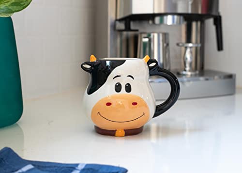 Taza de café cerámica 18 oz con diseño vaca blanco y negro miniatura 6