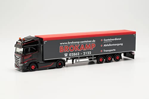 Herpa Iveco S-Way Semi-remorque à Fond mouvant Brokamp Véhicule miniature 1:87