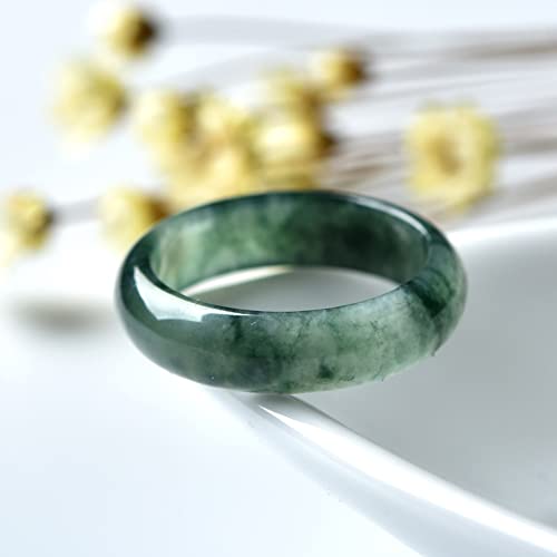 BXSMNH Natuurlijke Jade Ringen Chinese Natuurlijke Jade Ringen Voor Vrouwen - Good Luck Sieraden Met Brede Band Box (Kleur: Drijvende bloemen, Maat: 18mm BXSMNH Natuurlijke Jade Ringen Chinese Natuurlijke Jade Ringen Voor Vrouwen - Good Luck Sieraden Met Brede Band Box (Kleur: Drijvende bloemen, Maat: 18mm