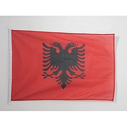 AZ FLAG, Albania Flag, 2x3 Ft, For Outdoor, Albanian Banner Knitted Polyester with Two Plastic Rings, Fade Resistant
