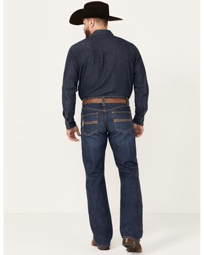 Cinch Men's Carter 2.0 Medium Stonewash Relaxed Bootcut Rigid Denim Jeans Indigo 36W x 32L US3