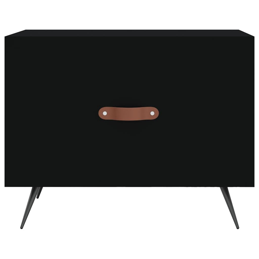 Homgoday Tavolino da caffè nero 50 x 50 x 40 cm, in legno ingegnerizzato, tavolino da tè per soggiorno, sala di accoglienza degli ospiti, camera da letto e ufficio, mobili 205