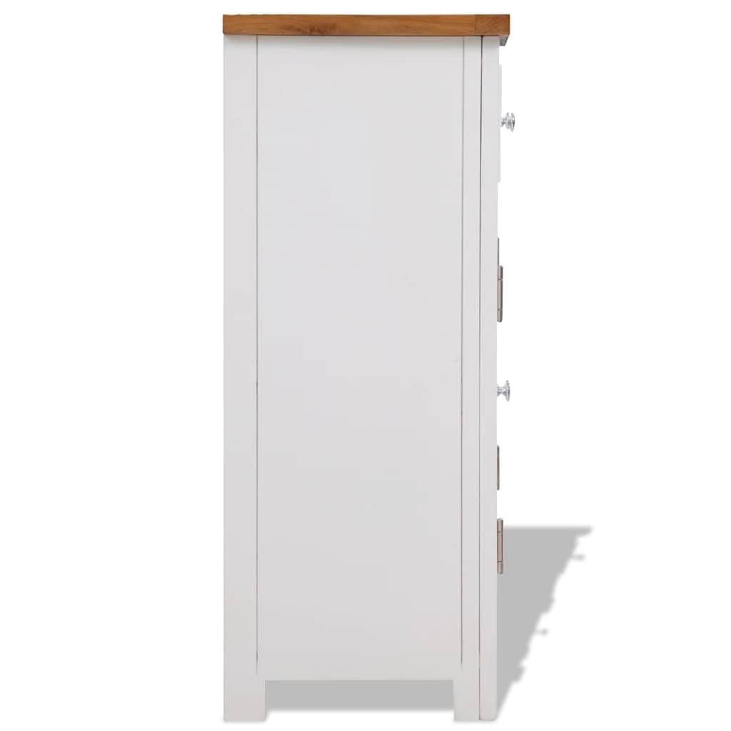 Credenza in legno massiccio di quercia e acacia, 90 x 33,5 x 83