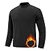 IBIH Mens Thermal T-Shirt Fashion Autumn Long Sleeve Pullover Top Winter Base Layer Warm Soft Lightweight Athletic Undershirts,Black,X-Large