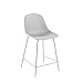 Kave Home - Taburete Alto de Bar Quinby Blanco 65 cm con Respaldo de plástico y Patas de Acero en Blanco