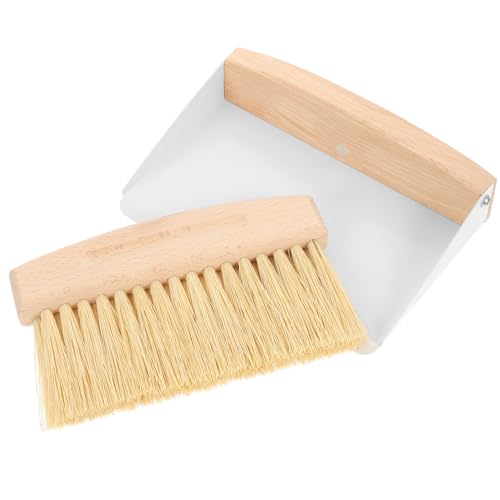 iplusmile ミニ卓上ほうきとちりとり 人間工学設計 滑りにくい 家用テーブル掃除用 コンパクトで耐久性あり キーボードやペットの毛も除去可