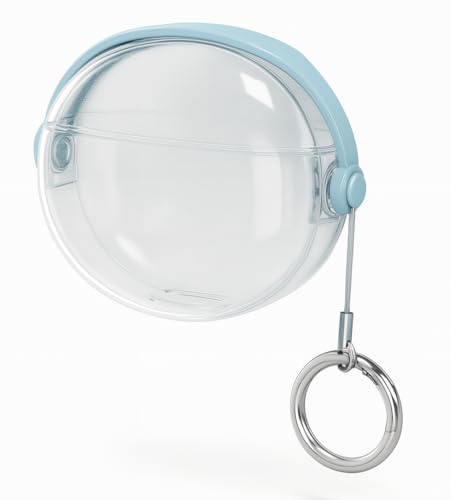Image of Clear Case Cover for OnePlus Buds 4 with Heavy Duty Carabiner (Transparent with Blue Lock)