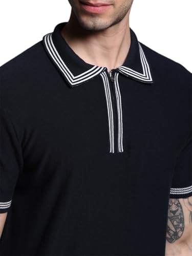 Image of Jack & Jones Men Cotton Solid Slim Fit Polo T-Shirt