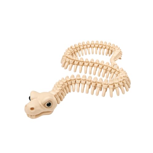 Genérico Esqueleto de Serpiente Articulada 60 cm – Mandíbula y Cuerpo Flexibles, decoración Halloween, Disfraz Halloween, Prop, Cosplay Disfraz Hallowen, Figura Articulada.