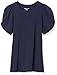 Amazon Essentials Women's Regular-Fit Twist Sleeve Crewneck T-Shirt, Navy, Medium
