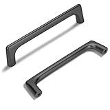 Lardmon 10 Pack Matte Dark Gunmetal Gray Modern Cabinet Pulls 5 Inch(128mm) Hole Center Timeless Drawer Pulls Vanity Pulls Classic Solid Kitchen Cabinet Handles Hardware