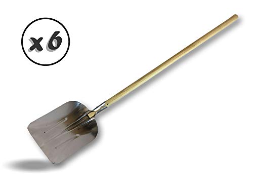 Kibros 5200B050x6 Sneeuwschep van robuust aluminium, breed lemmet 29 x 50 cm, met houten handvat, sneeuw, korrels… - Image 6