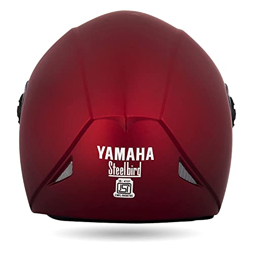 Image of Yamaha YR6 Half Face Helmet (Matt Red, Size XL) Y6AYR6RDXL16