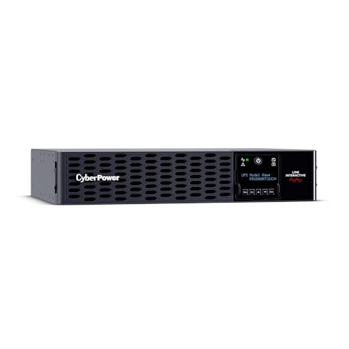 CyberPower PR1500RT2UCN Smart App Sinewave UPS Battery Backup and Surge Protector, 1500VA/1500W, 8 Outlets, 2U Rack/Tower, Pre-Installed RMCARD205, Built-in Cloud Monitoring, UL Certified