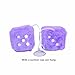 1 Pair Retro Dots Fuzzy Dice Car Mirror Hanging, Cubic Square Plush Dice Auto Rearview Mirror Dice for Car Ornament Decoration (Purple)