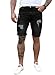 JMIERR Mens Jean Shorts Casual Mens Fashion Clothing Slim Fit Denim Shorts, US34(M), B Black