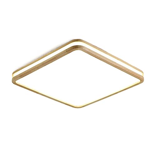 Plafonnier plat LED fmount 24W lumière du jour en bois 50cm