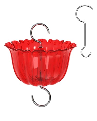 iBorn Ant Moat for Hummingbird Feeders Hanging Bird Feeder Ant Moat Guard Clear for Hummingbird Feeder, Red, Pack of 1, 2024 New