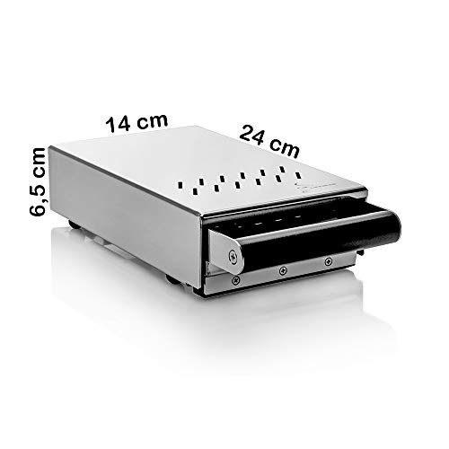 Foto von Espresso Marese Sudschublade mini - Abklopfbehälter für Filterträger, Schublade mit gummiertem Abklopfstab abnehmbar, aus Edelstahl