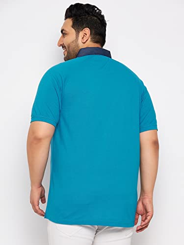 Image of Club York Men Cotton Blend Half Sleeve Polo Neck Solid Plus Size T-Shirts