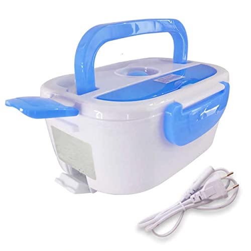 Marmita Elétrica Azul Lancheira Com Divisória 110V Para Almoçar ou Jantar Automática Marmiteira Auto