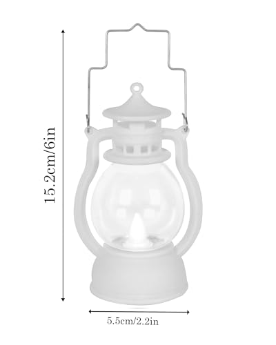 Image of Homesake 2 pcs Flameless and Smokeless Acrylic Antique LED Lantern Hurricane Lamp and Wall Hanging Candle Light, Diwali Candles for Ramadan Decorations for Home, Ramadan Lanterns for Home (White)