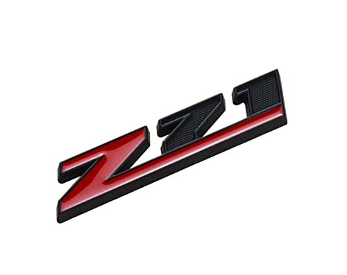 Image of 1 Pcs Grille Z71 Emblem Badge Compatible for GMC Chevy Silverado 1500 2500HD Sierra Tahoe Suburban 3D (Red Black)
