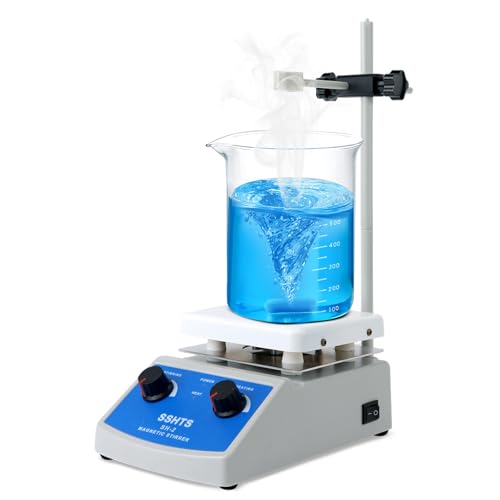 Magnetic Stirrer Hot Plate with Stir Bar 100 to 2000rpm Magnetic Hot Plate Stirrer 180W Heating Power Max 520℉ Magnetic Stir Plate for Laboratory Use Magnetic Mixer Hot Plate