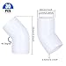 DAJAVE 30 Pack 1/2 inch 45 Degree PVC Pipe Fittings, 2-Way Right Angle PVC Elbow, PVC Pipe Fitting Connectors for DIY PVC Shelf Garden Support Structure Storage Frame (White)
