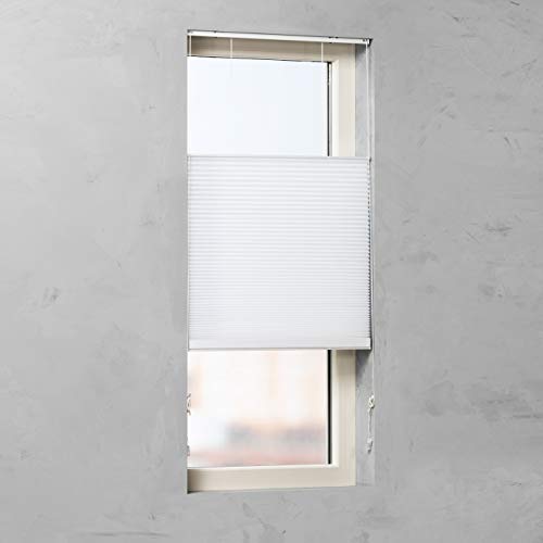 JalousieCrew freihängendes Plissee Farbe Weiss, Faltenbreite 25mm - Breite 40-180 cm, Höhe 130 cm, 175 cm, 240 cm - lichtdurchlässig Rollo Sichtschutz (40 x 130 cm) JalousieCrew freihängendes Plissee Farbe Weiss, Faltenbreite 25mm - Breite 40-180 cm, Höhe 130 cm, 175 cm, 240 cm - lichtdurchlässig Rollo Sichtschutz (40 x 130 cm)