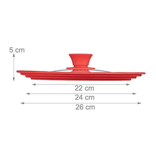 Tapadera de olla universal de 22 a 26 cm con silicona Relaxdays 5
