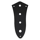 Kmise MI0216 Black Pearl 4-Hole Control Plate for Jazz Bass Guitar 3-Ply