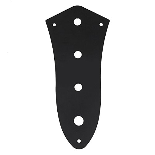 Kmise MI0216 Black Pearl 4-Hole Control Plate for Jazz Bass Guitar 3-Ply
