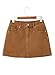Sidefeel Skorts for Woman Jean Skirt High Waisted Stretchy Denim Skort Mini Skirts with Pockets Brown Size 12