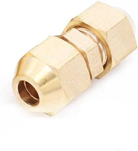 Brass Tube Flared Copper Pipe Fittings Tube, for Home DIY Brass Connector Fitting Tool with Nuts(Tube OD 14mm)