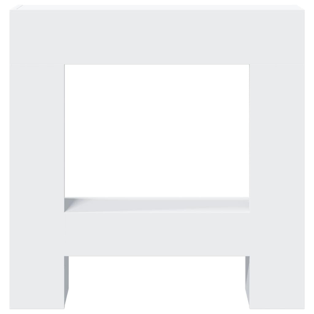 vidaXL Cornice per Camino Bianca 81x18x82 cm in Truciolato, cornice per caminetto, struttura per camino, decorazione camino, telaio per camino