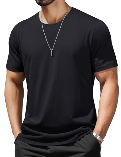 MAGCOMSEN Mens T-Shirts UPF 50+ Cooling Short Sleeve Shirts Cotton Lightweight Moisture Wicking Soft Casual Summer Tees