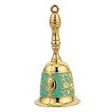 FONDOTIN 復古デザイン金属製ハンドベル 高齢者や教室用 ベッドサイドやレストランサービスに 大音量クリアサウンド 多用途呼び鈴 金色装飾