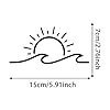 2 x 15 x 7 cm Sun and Wave Car Sticker Vinyl Sticker, Adhesive for Car Bumper, Window, Truck, Laptop - Beach Theme Vehicle Accessories|# AZ277 (Black) #1