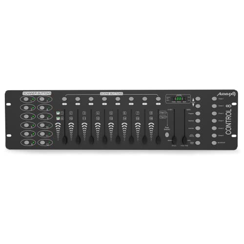 Audibax Control 8 - Controlador DMX de 192 Canales - Activación de Escenas por Sonido, TAP Sync o...