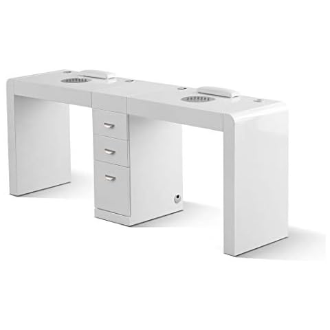 Infinity Double Manicure Table Nail Station with Dust Collector Fan Beauty Desk Cover
