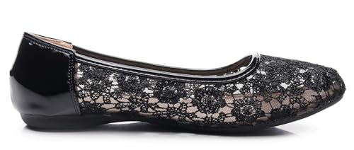 VenusCelia Women's Serenity Breathable Lace Upper Flat3