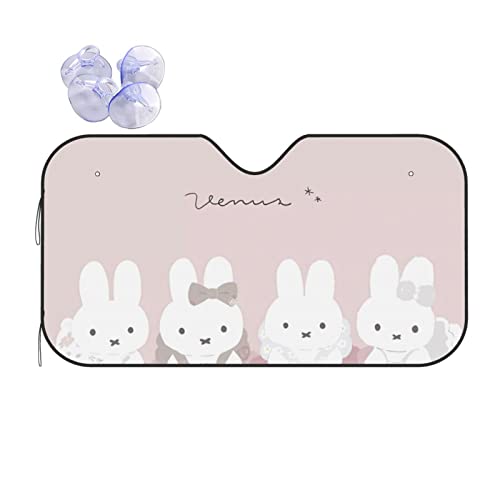 ミッフィー 車用サンシェード 車窓日よけ 日焼け防止 吸盤取り付け の取り付けが簡単 Suv/軽自動車 汎用フロント 日除け Uvカット 吸盤付き 車用品