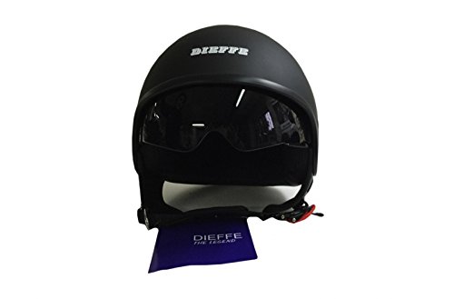 DIEFFE Casco con Visiera a Scomparsa S Nero Opaco