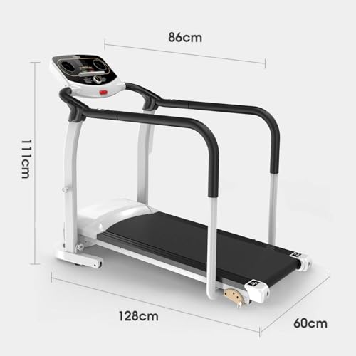 Image of Walking Pad Treadmill with Long Handrail for Senior, Foldable Recovery Fitness Exercise Machine for Home, 2HP Portable Treadmill in LCD Display, Incline Adjustable