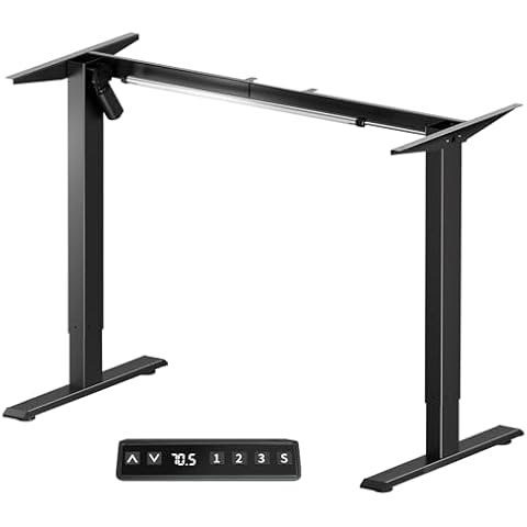 Win Up Time Standing Desk Frame - Standing Desk Legs, Adjustable Desk Frame, Sit Stand Desk Frame, Smart Controller System for 48''-70'' Desk Top,DIY Workstation (Black Frame Only) Cover