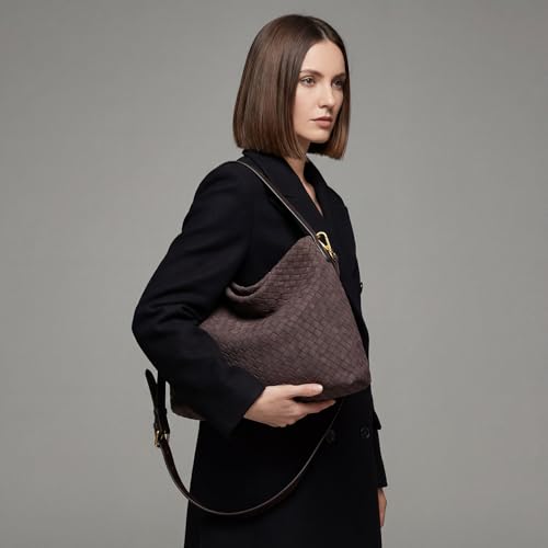 Bolso Tote Trenzado de Gamuza para Mujer Grande miniatura 3