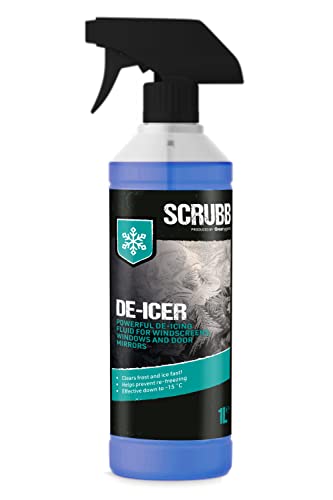 SCRUBB M17 De-icer Fluid for Windscreens, Windows and Door Mirrors, 1L Trigger Spray