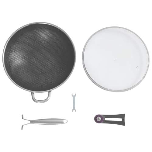 Wok de acero inoxidable antiadherente con tapa 36 cm miniatura 6
